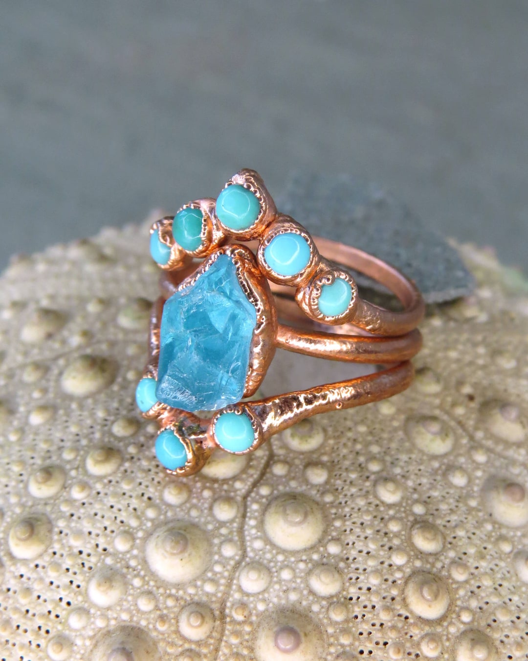 Alternative Engagement Rings Turquoise Ring Set Wedding Ring - Etsy