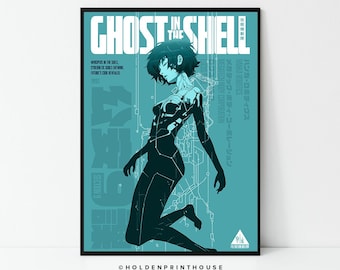 Ghost in the Shell Bespoke Fan Art Poster // Art Print, Colourful Wall Art, Home Decor, Gift Idea