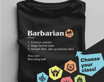 Dungeons & Dragons Class Shirt | DnD Gift for Players Dungeon Masters | Nerdy Fantasy Tee