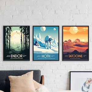 Star Wars Poster National Parks  //  Art Print, Digital Wall Art, Indoor Gaming, Endor Tatooine Hoth, Disney