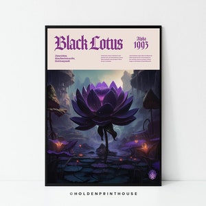 MTG Black Lotus Poster // Art Print, Colourful Wall Art, Home Decor, Gift Idea