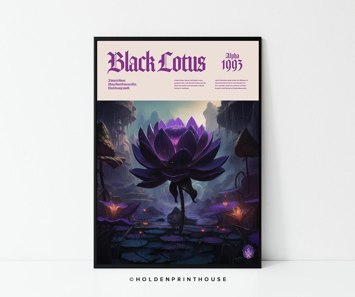 MTG Black Lotus Poster // Art Print, Colourful Wall Art, Home Decor, Gift Idea