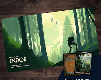 Star Wars Desk / Playmat &#39;Endor&#39; National Parks // Desk Mat for MTG, TCG, PC - Art Print, Digital Desk Art, Gaming, Tattooine, Hoth, Disney