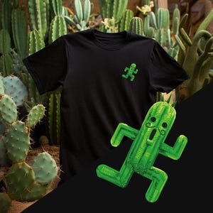 Final Fantasy Cactuar Minimalist t-shirt - Moogle, ff9, ff5, Chocobo, Tonberry, Bomb, Carbuncle, Retro Cartoon, 90s