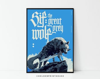 Sif the Great Grey Wolf Poster Print | Dark Souls-inspired Wall