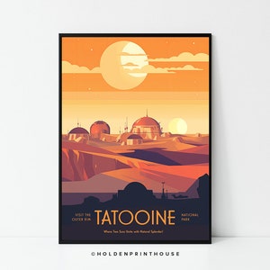 Tatooine Star Wars Poster National Park  //  Art Digital, Art Digital Wall, Indoor Gaming, Endor Tatooine Hoth, Disney