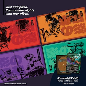 Teenage Mutant Ninja Turtles “Brothers of Shadow” – Komplett set med lekmatta | Alla 4 designer | TMNT japansk bläckkollektion | 30 % rabattpaket