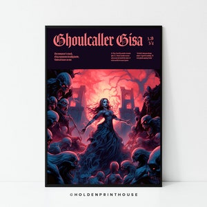 MTG Ghoulcaller Gisa Fan Art Poster // Art Print, Colourful Wall Art, Home Decor, Gift Idea