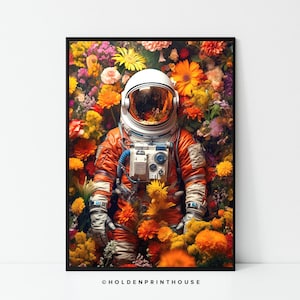 Spaceman Art Poster // Art Print, Colourful Wall Art, Home Decor, Gift Idea