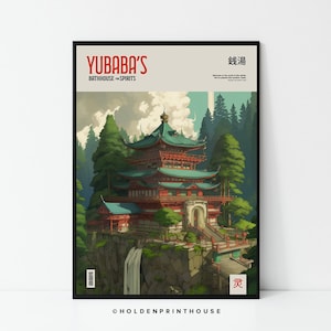 Spirited Away Bathhouse Poster // Art Print, Colourful Wall Art, Home Decor, Gift Idea