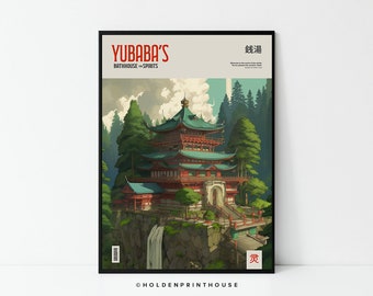 Póster de El viaje de Chihiro // Impresión artística, arte mural colorido, decoración del hogar, idea de regalo
