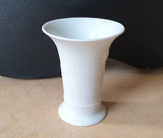 Alka Kunst 384-15, Bavaria, West-germany Bisque Vase 1960s, White