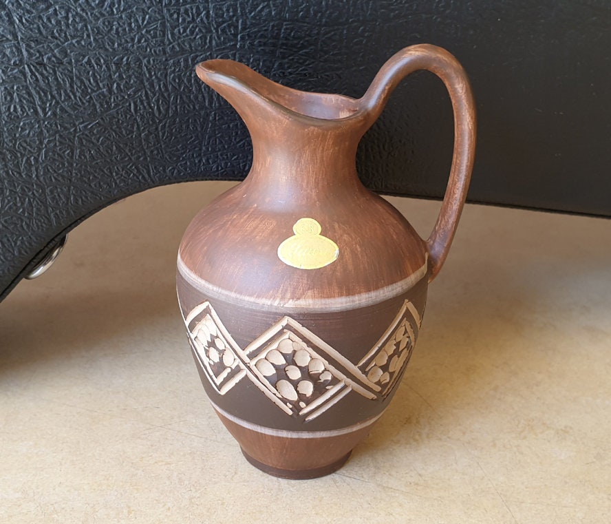 陶器製の抽象模様の花瓶 鈴木典子/ 一輪挿し / folk art02_ichi01 / 口径約 φ1.2cm