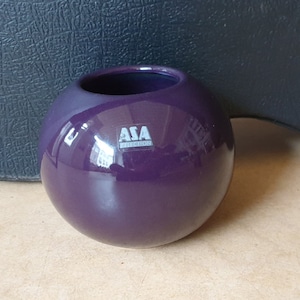 Asa Selection Keramik, deep violet / purple West-Germany pottery from the eighties, minimalist 1980s, wonderful bulbous ceramic vase image 1