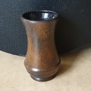 Stein Keramik 14: rare minimalist West-Germany pottery ceramic vase in the warmest of brown-tones, mid-century design, WGP