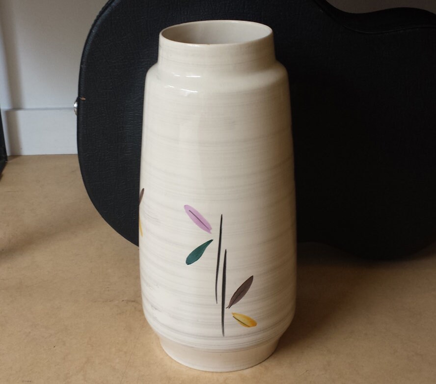 Bay Keramik 666-40: Huge West-germany Pottery Ceramic Floor Vase