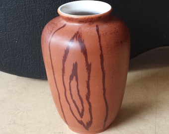 Eckhardt & Engler faux-bois W. German pottery decorated vase, late fifties modernist, cerateak