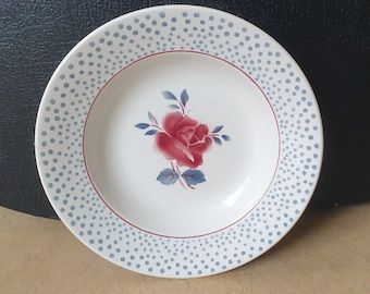 SALE, SALE, SALE Airbrush &#39;Spritzdekor&#39; Suppenteller, im Preis reduziert, shabby chic Frankreich, Deutschland und Belgien, 1930/40er Jahre