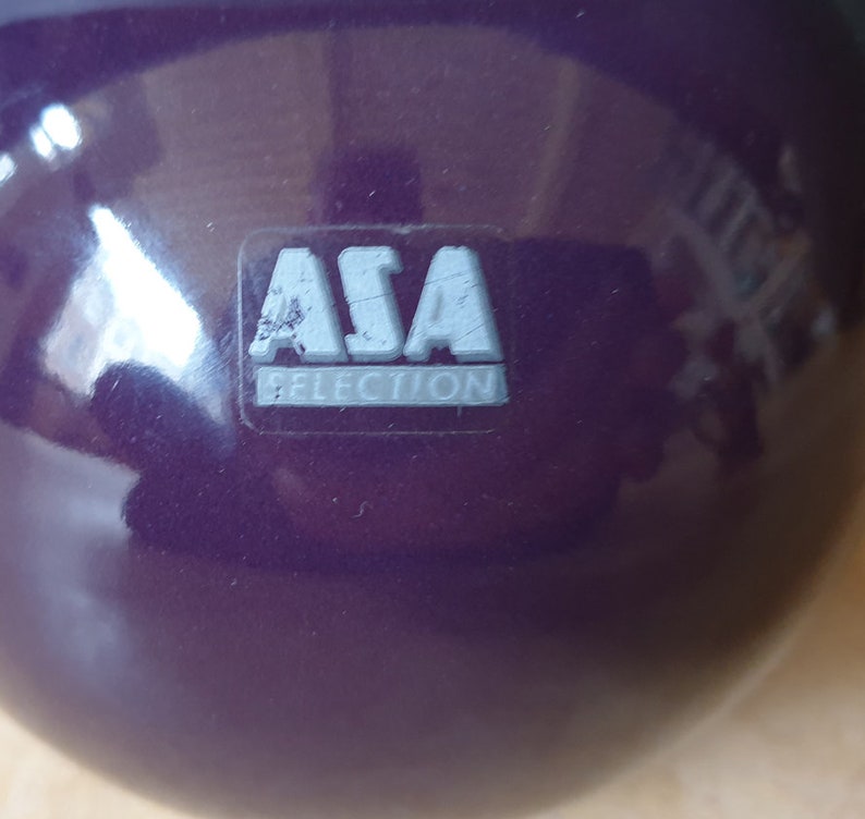 Asa Selection Keramik, deep violet / purple West-Germany pottery from the eighties, minimalist 1980s, wonderful bulbous ceramic vase image 4