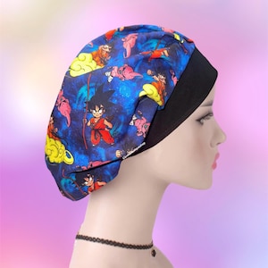 Anime bouffant scrub cap, Red Cloud Scrub Cap,  Bouffant with Adjustable Toggle