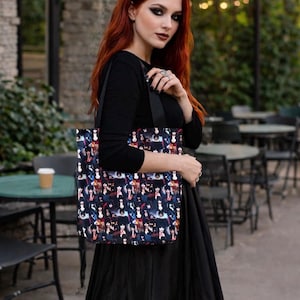 Bolsa de mano de la novia de Frankenstein, bolsa de mano reutilizable de Horror Girls, bolsa de mercado de Elvira, bolsa de mano de Sally, bolsa de mano ecológica, bolsa de playa, mochila escolar imagen 6