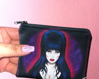 Bride of Frankenstein zipper pouch, Elvira coin bag, Horror characters coin purse, coin purse, ghost small bag