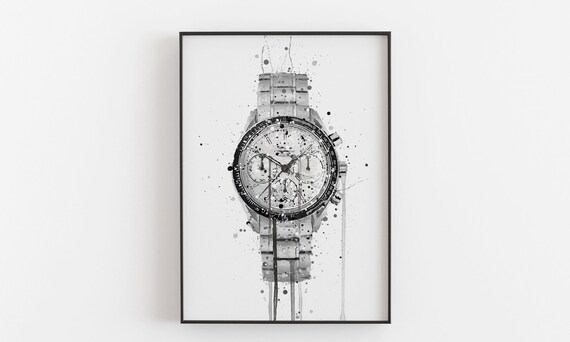 Wrist Watch Wall Art Print Gun Metal 0563 Etsy Nederland
