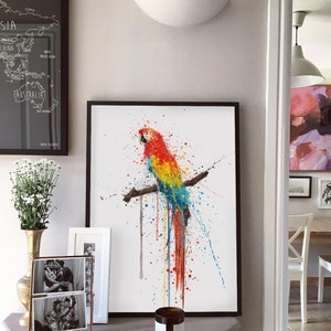 Scarlet Macaw Bird Wall Art print 0860 image 7