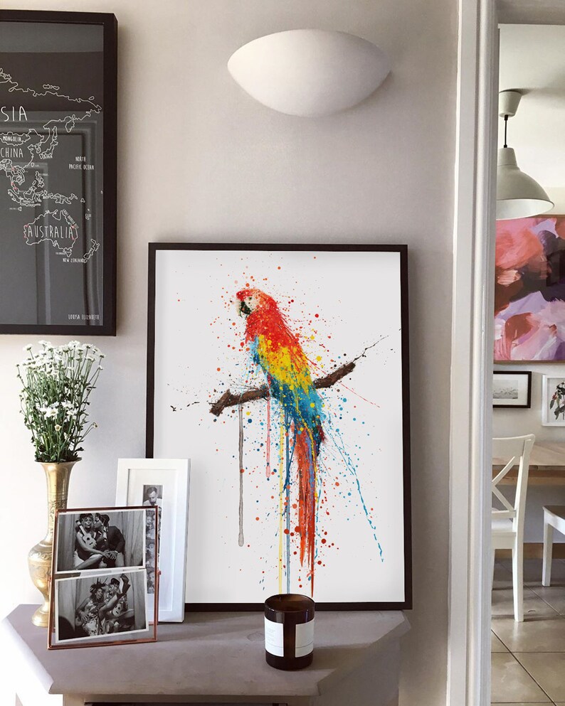 Scarlet Macaw Bird Wall Art print 0860 image 7