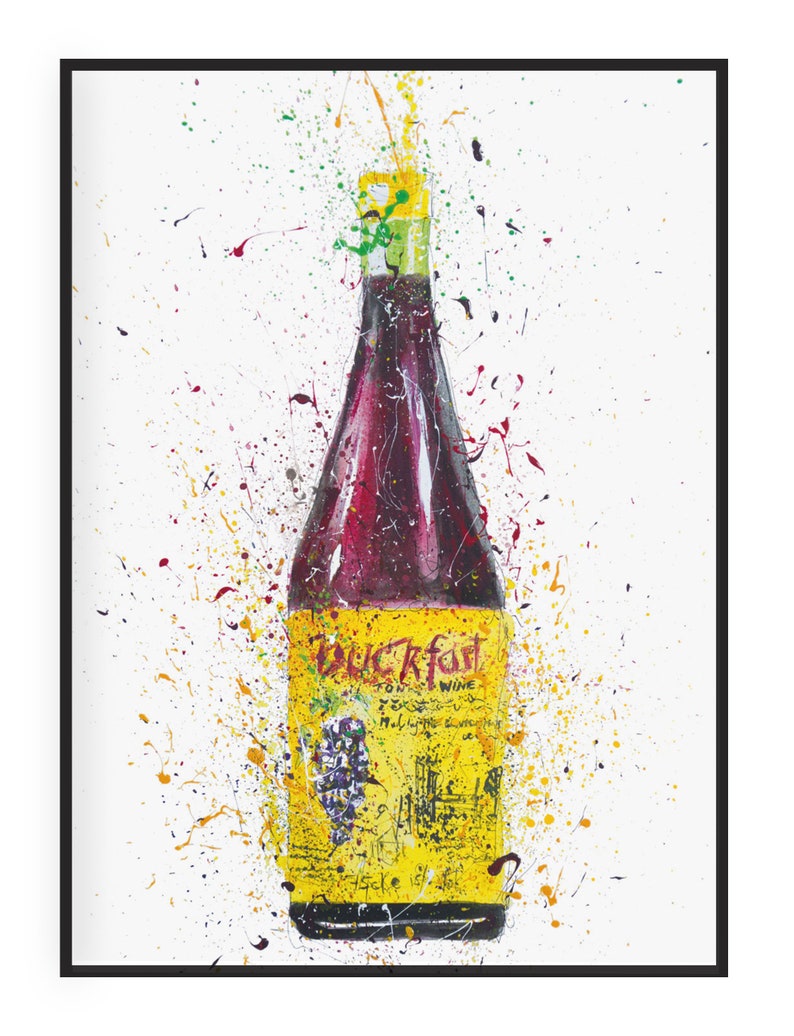 Liquor Bottle Wall Art Print 'purple Tonic' 0006 Etsy UK