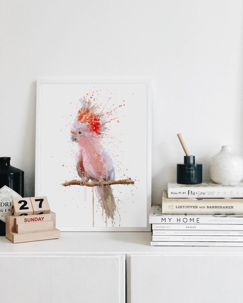 Cockatoo Wall Art Print \u2018Pink Majesty\u2019 0972