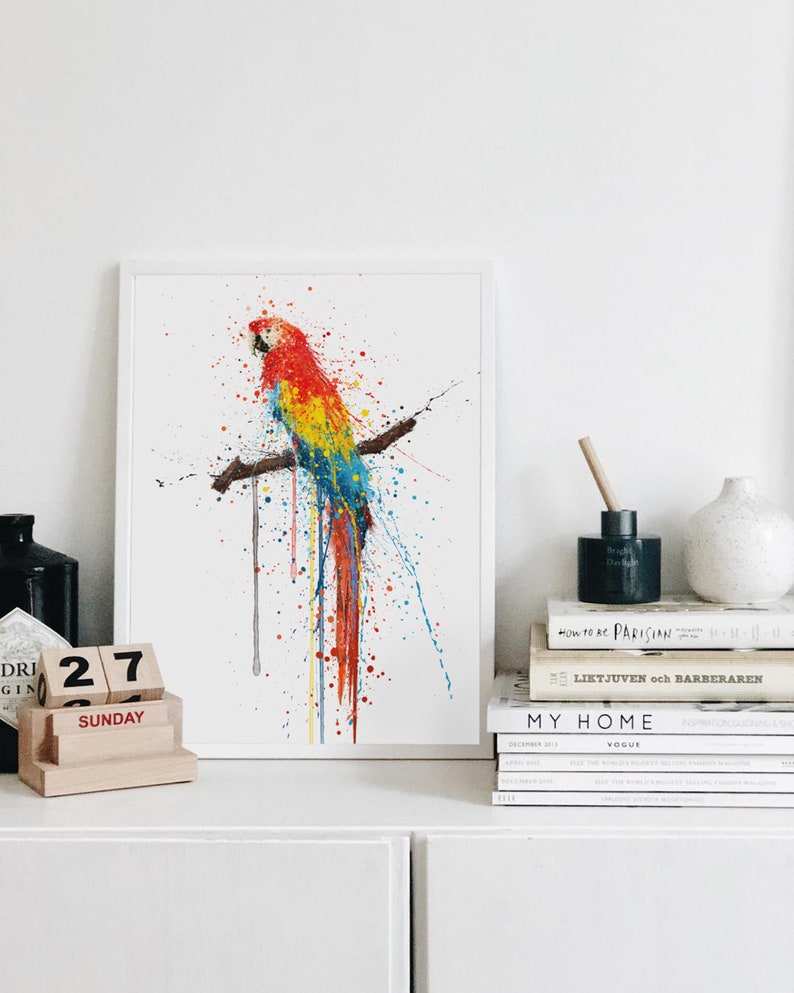 Scarlet Macaw Bird Wall Art print 0860 image 6