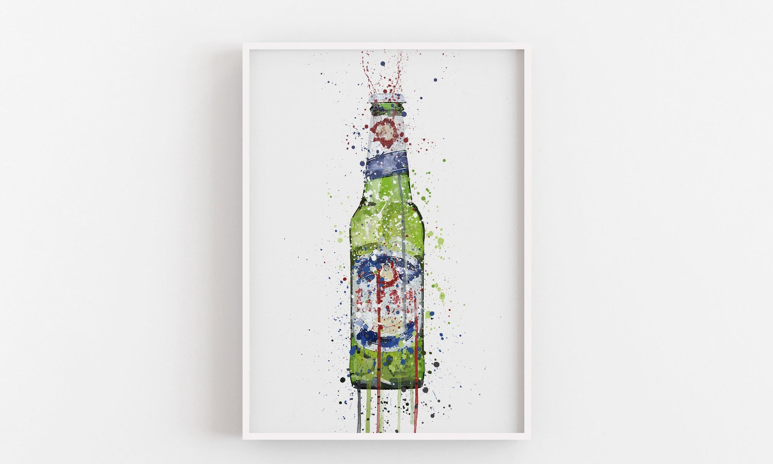 Beer Bottle Wall Art Print 'green' 0352 Etsy UK
