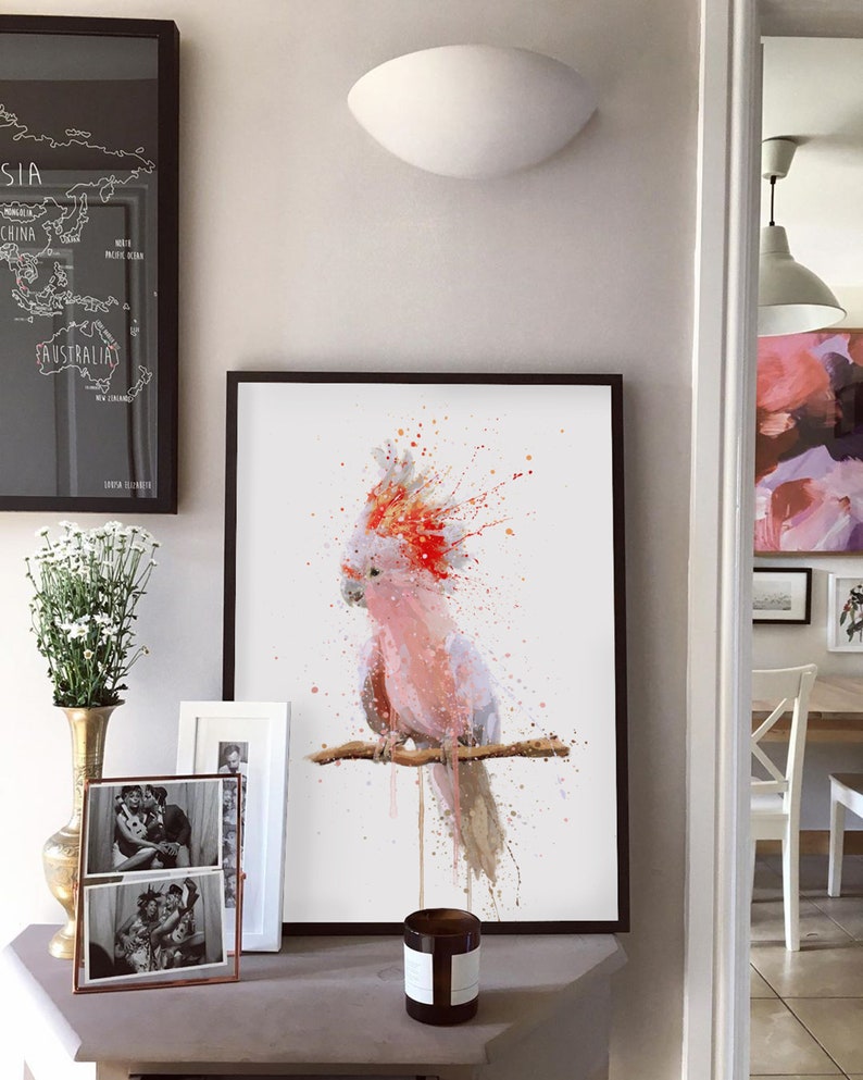 Cockatoo Wall Art Print \u2018Pink Majesty\u2019 0972