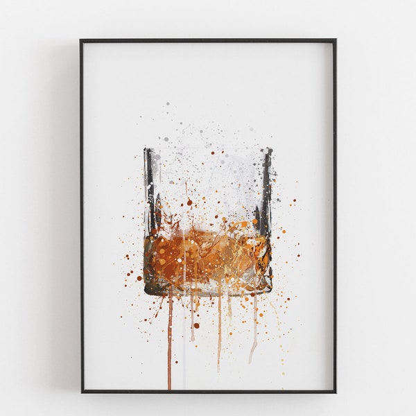 Whiskey Glass Wall Art Print 0555