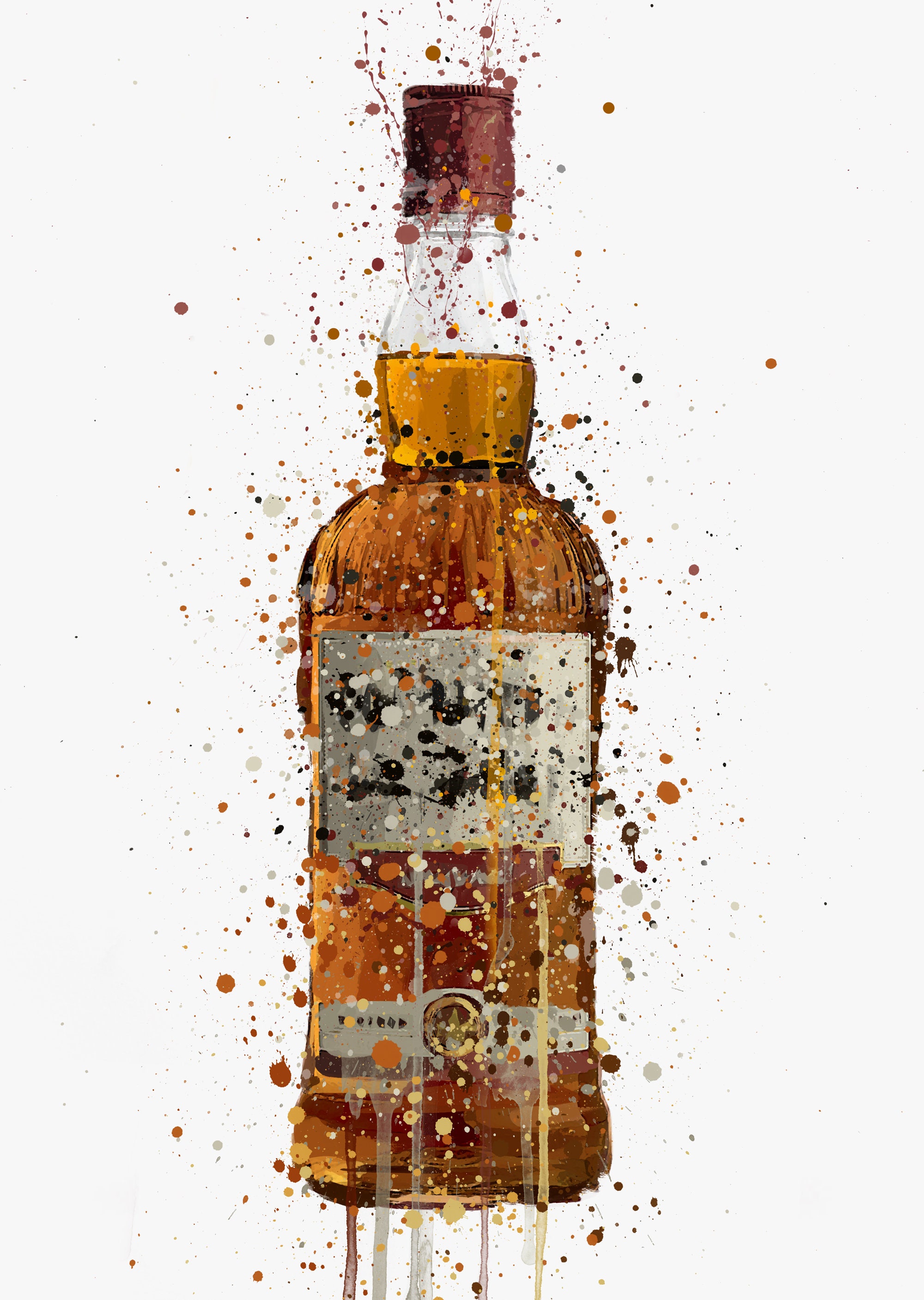 Liquor Bottle Wall Art Print 'caramel' 0518 Etsy