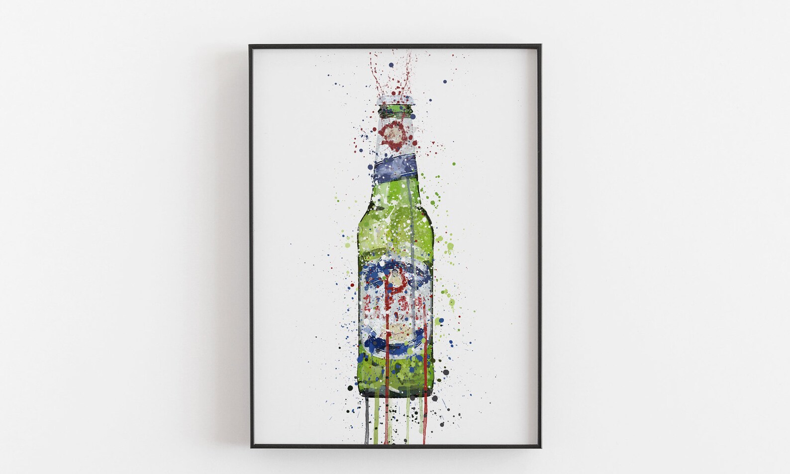 Beer Bottle Wall Art Print 'green' 0352 Etsy UK