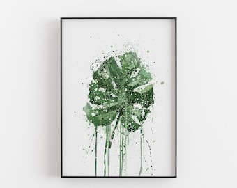 Monstera Leaf Wall Art Print 0315