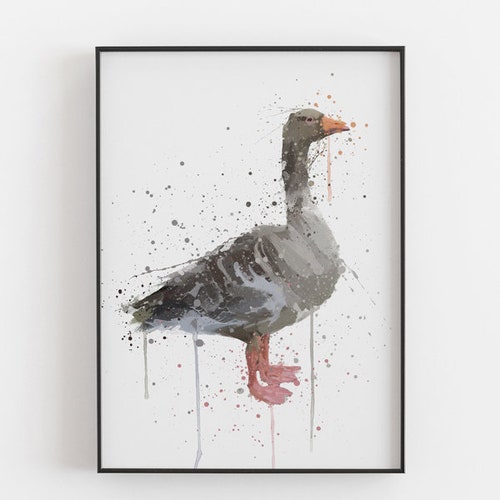 Grey Goose Farmhouse Nursery Art Print Goose Nursery Decor Etsy