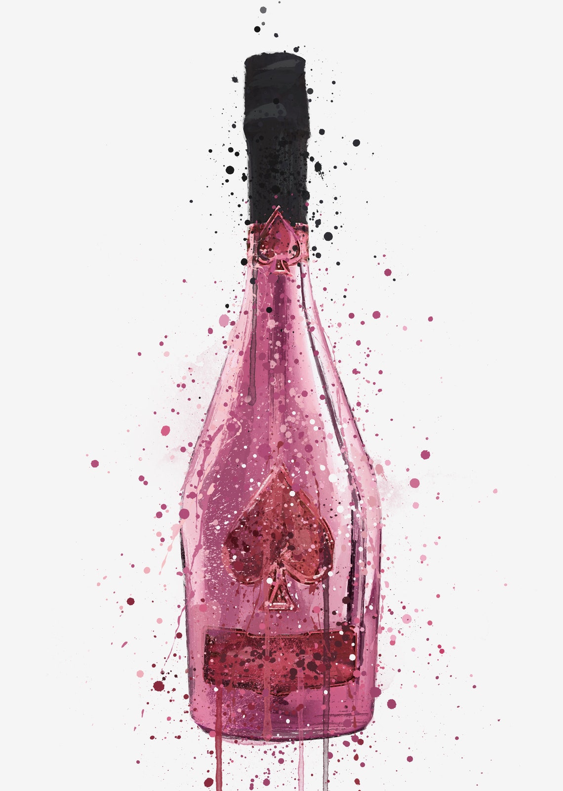 Champagne Bottle Wall Art Print ‘quartz’ 1024 - Etsy UK