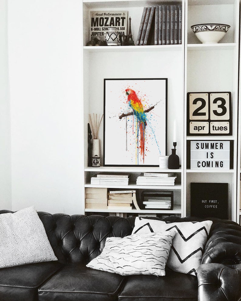 Scarlet Macaw Bird Wall Art print 0860 image 5