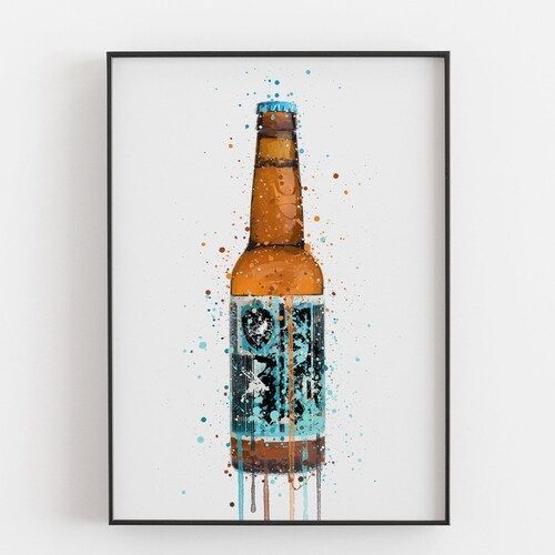 Beer Bottle Wall Art Print 'green' 0352 Etsy UK