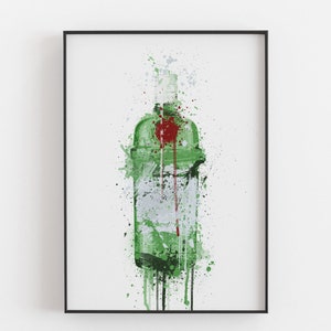 Gin Bottle Wall Art Print 'Emerald' 0003