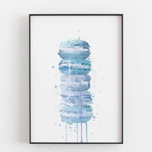 Patisserie Wall Art Print ‘Blue Macaron Stack’ 1368