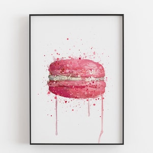 Patisserie Wall Art Print &#39;Pink Macaron&#39; 0545