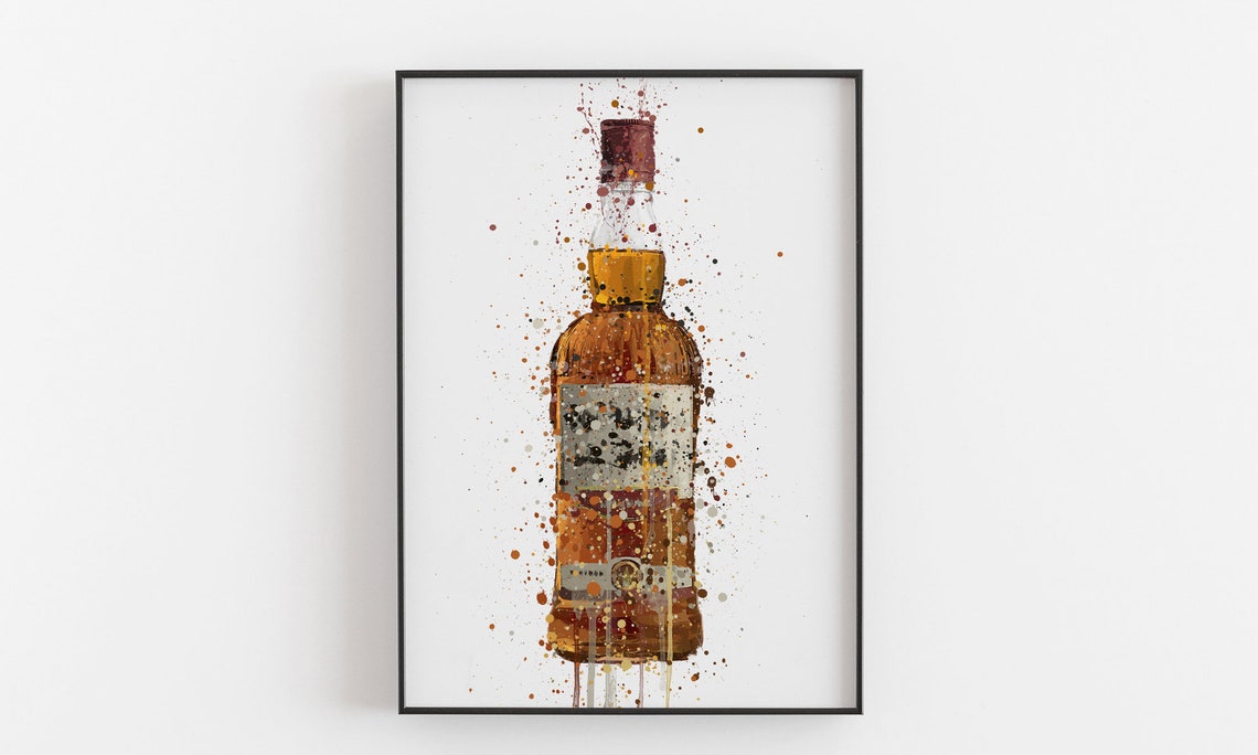Liquor Bottle Wall Art Print 'caramel' 0518 Etsy