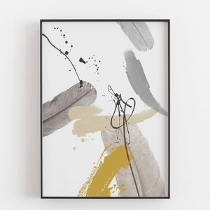 Abstract Mustard Bottom Streak Wall Art Print 0024