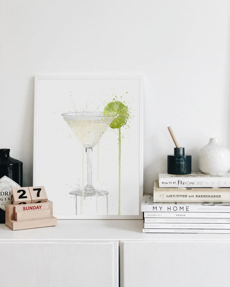 Gin Gimlet Cocktail Wall Art Print 0634 Etsy