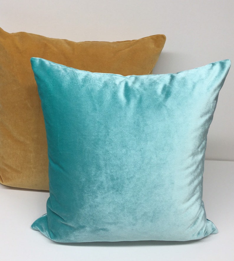Turquoise Velvet Pillow Cover/ 20x20 Velvet Pillow Etsy