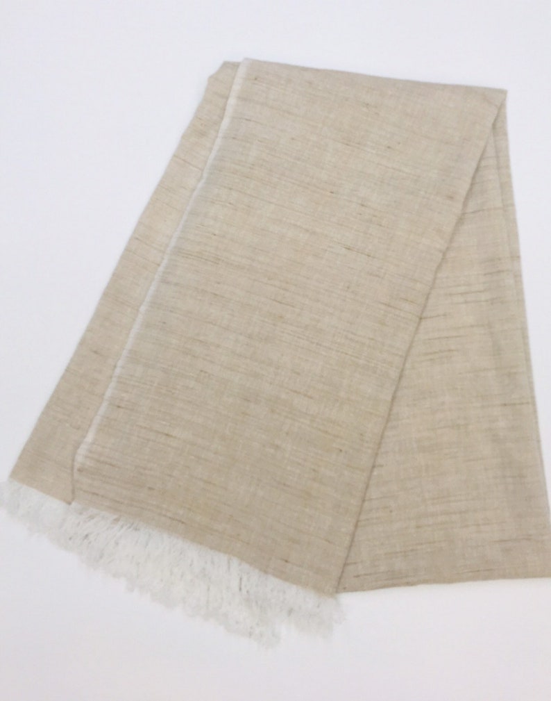 Organic linen cotton scarf/ natural raw flex cotton scarf/ Etsy